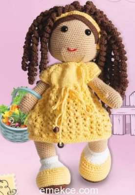 Amigurumi Crochet Doll (Kıvırcık Saçlı Kız) Free Pattern Yapılışı