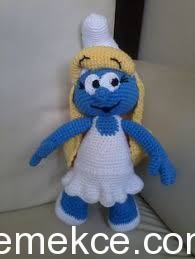 Amigurumi Crochet Smurfette (Şirine) Free Pattern Yapılışı