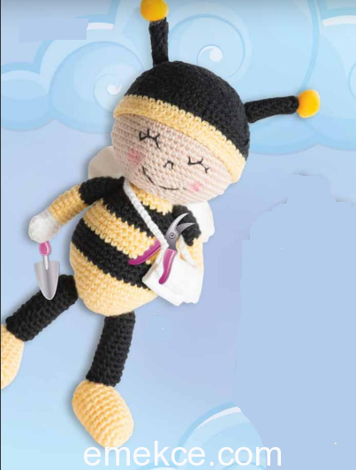 Amigurumi Crochet Bee (Postacı Arı) Free Pattern Yapılışı