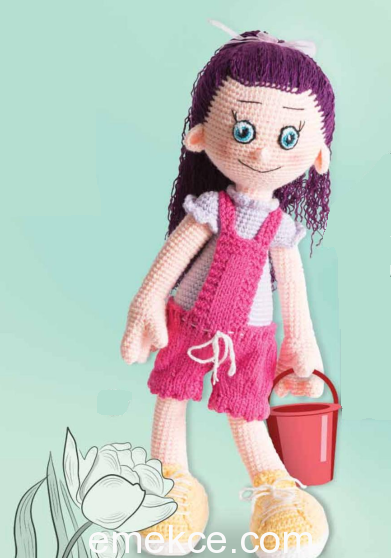 Amigurumi Crochet Doll Mor Saçlı Kız Free Pattern Yapılışı