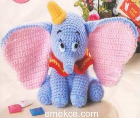 Amigurumi Crochet Uçan Fil Dumbo Free Pattern Yapılışı