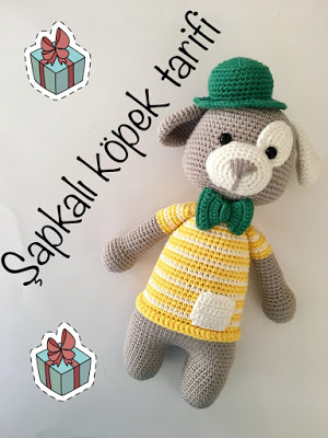 Amigurumi Crochet Dog (Şapkalı Köpek) Yapılışı-Free Pattern Hat Dog Tutorial