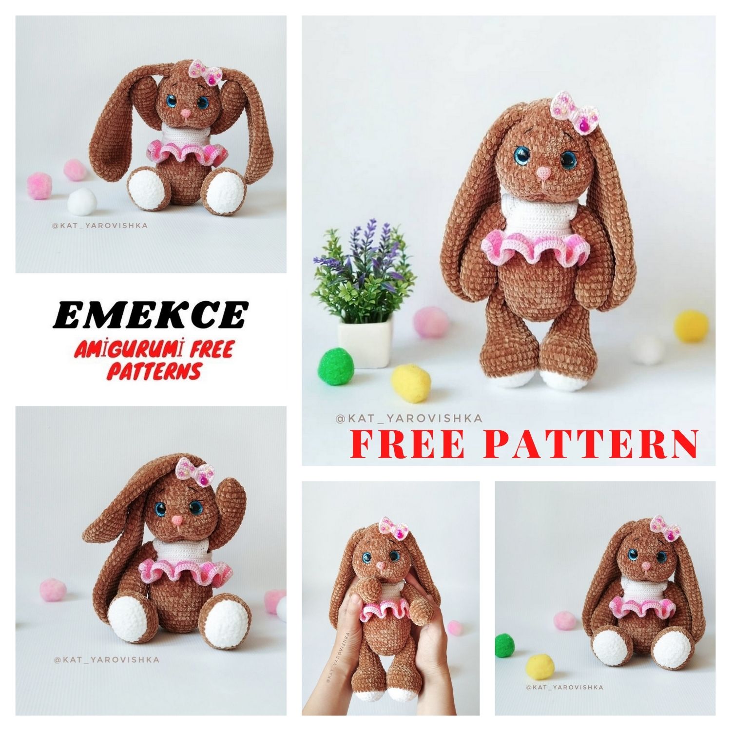 Funny Bunny Amigurumi Free Pattern – Emekce.com
