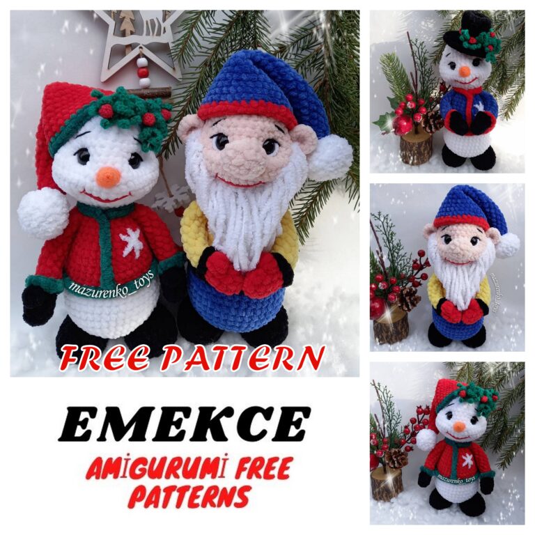 Snowman and Christmas Gnome Amigurumi Free Pattern