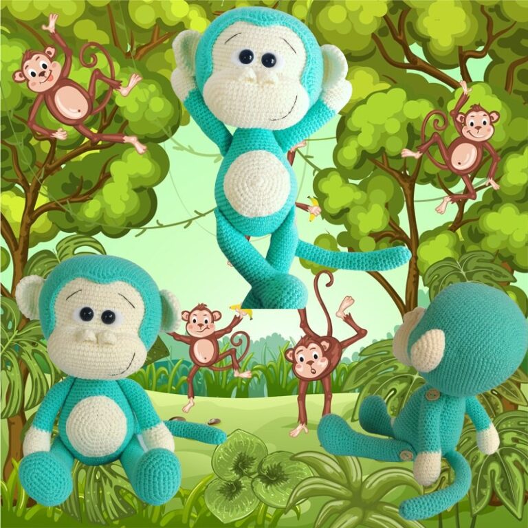 Cute Blue Monkey Amigurumi Free Crochet Pattern