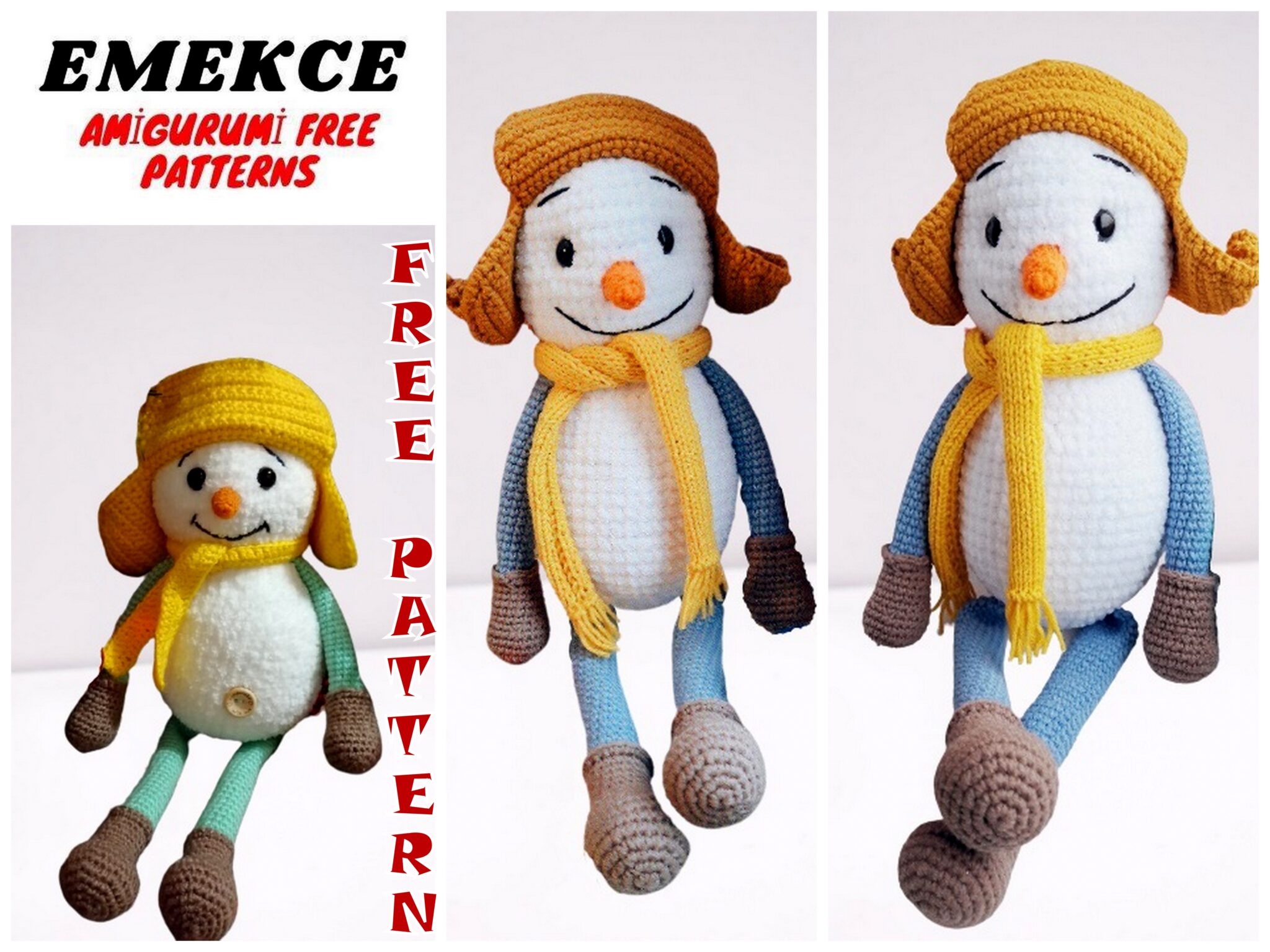 Cute Snowman Amigurumi Free Crochet Pattern – Emekce.com