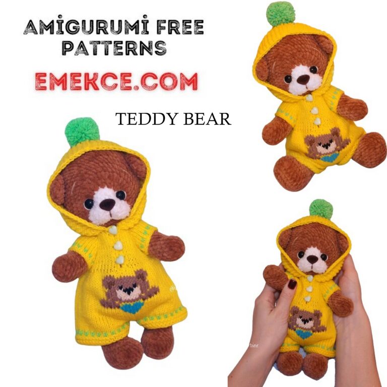 Cute Teddy Bear Amigurumi Free Pattern