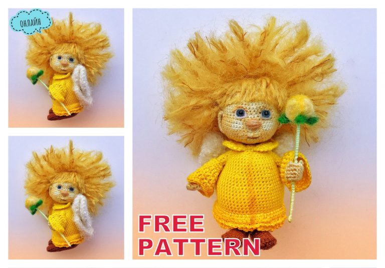 Amigurumi Yellow Angel Free Crochet Pattern