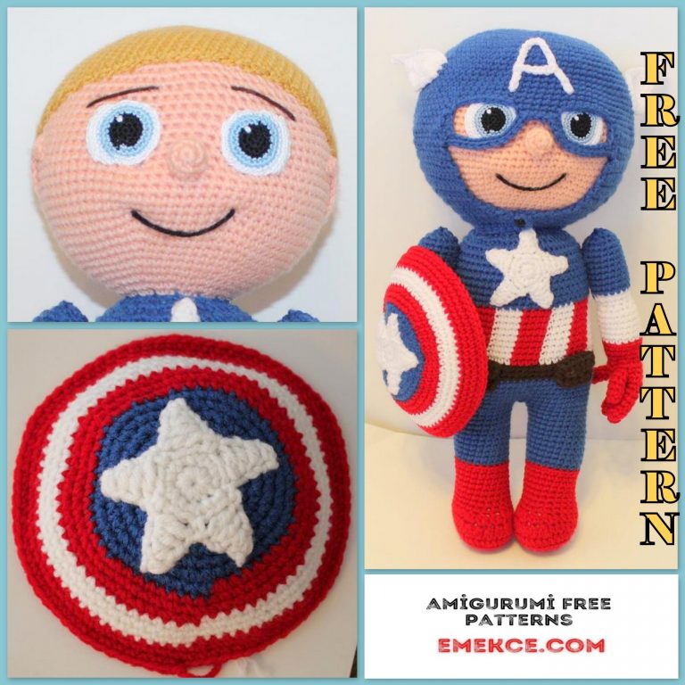 Captain America Amigurumi Free Pattern