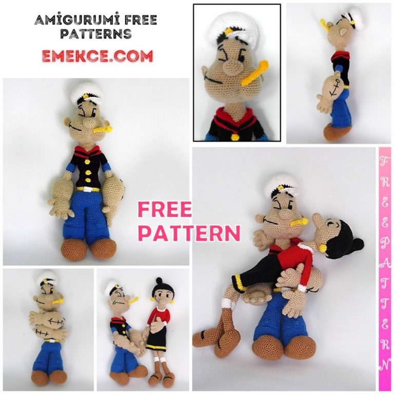 Legend Cartoon Character; Amigurumi Popeye The Sailor Man Free Crochet Pattern