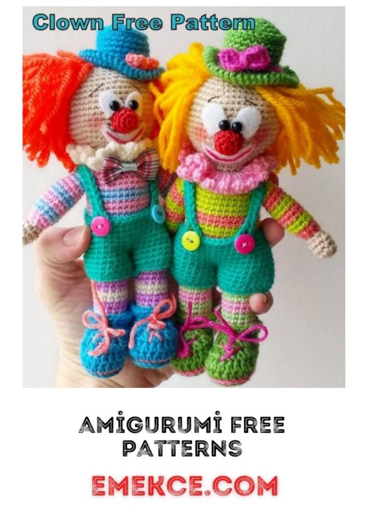 Amigurumi Clown Free Crochet English Pattern