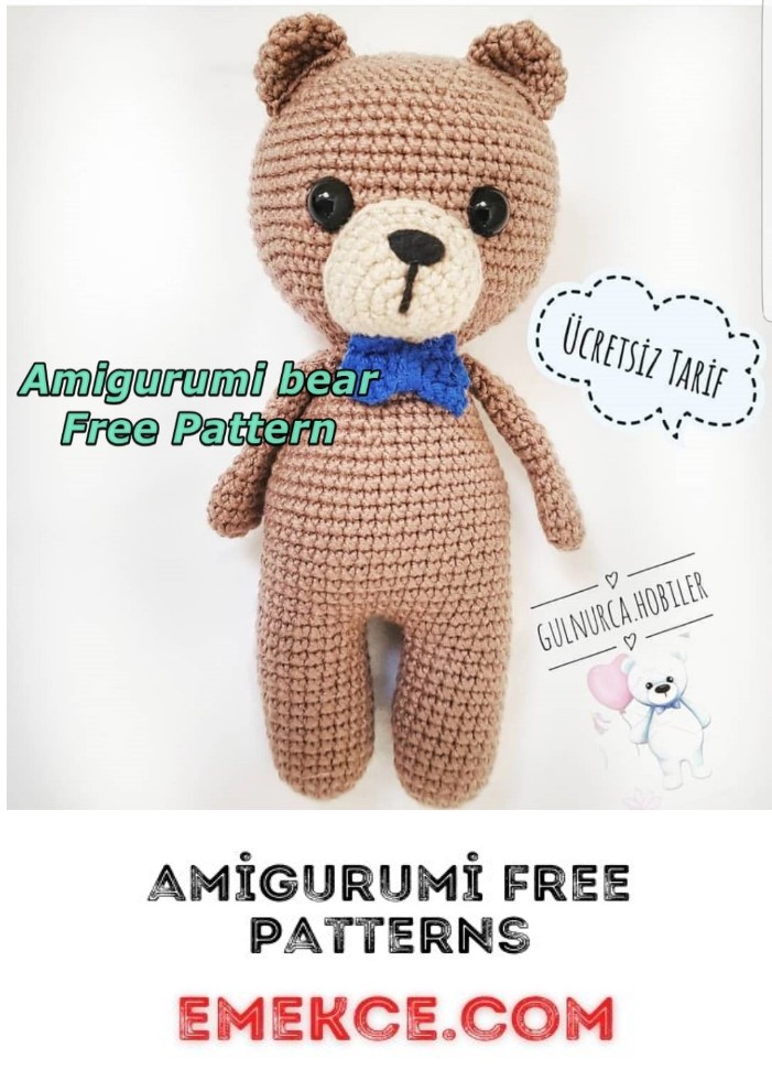 Amigurumi Bowtie Teddy Bear Free Crochet Pattern