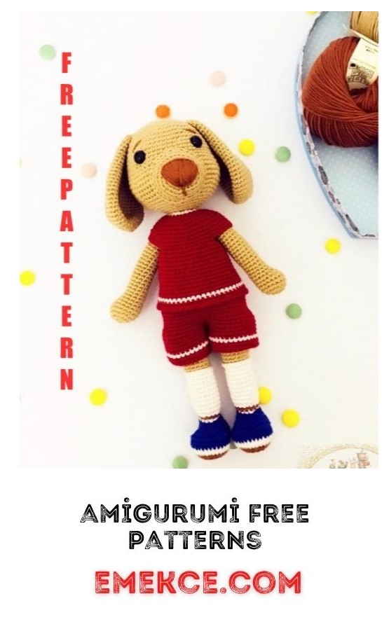 Amigurumi Football Player Dog Free Crochet Pattern