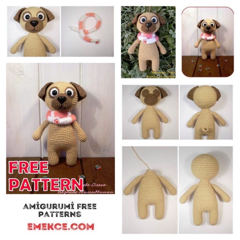 Cute Pug Dog Amigurumi Free Crochet Pattern