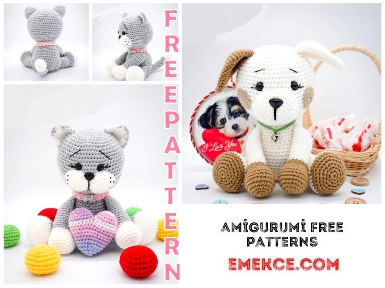 Amigurumi Cute Friends Cat and Dog Free Crochet Pattern