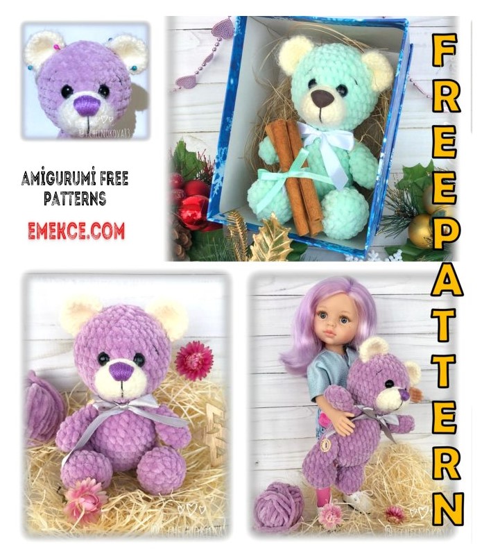 Amigurumi Velvet Cute Teddy Bear Free Crochet Pattern