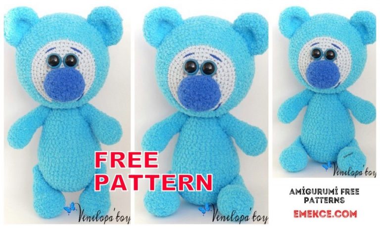 Amigurumi Blue Teddy Bear Free Crochet Pattern