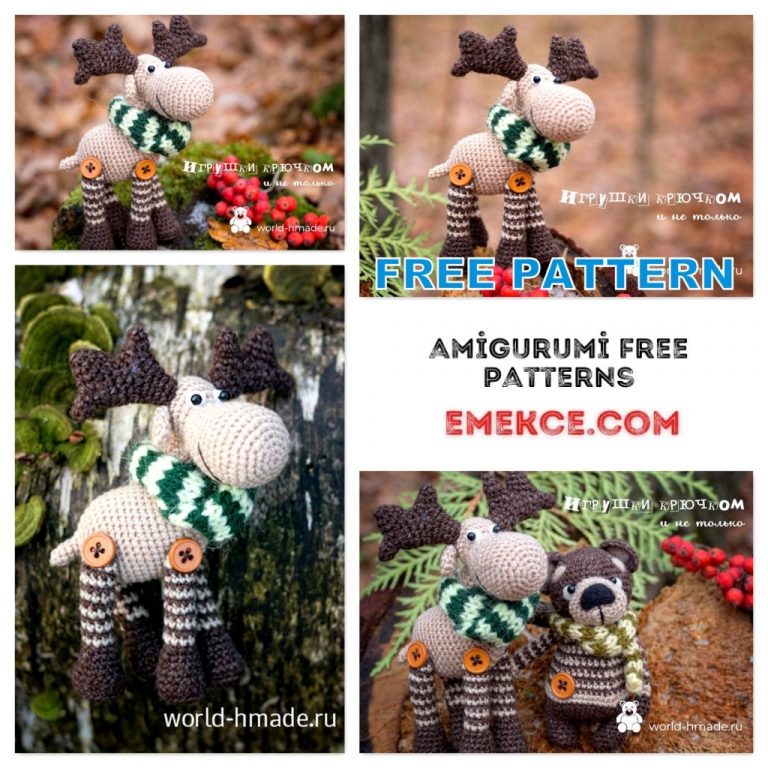 Cute Christmas Deer Amigurumi Free Crochet Pattern