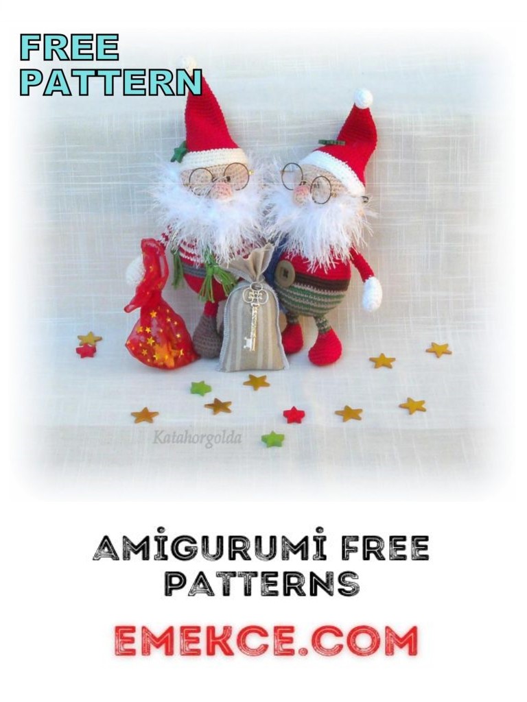 Santa Claus with Amigurumi Glasses Free Crochet Pattern