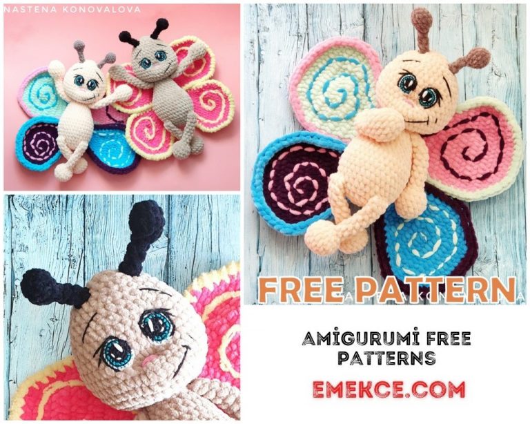 Amigurumi Rainbow Butterfly Free Crochet Pattern