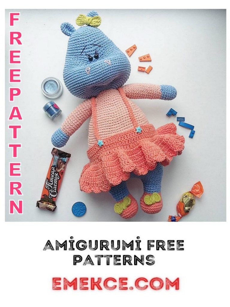 Amigurumi Female Hippo Free Crochet Pattern