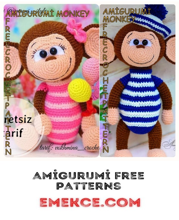 Cute Monkey Amigurumi Free Crochet English Pattern