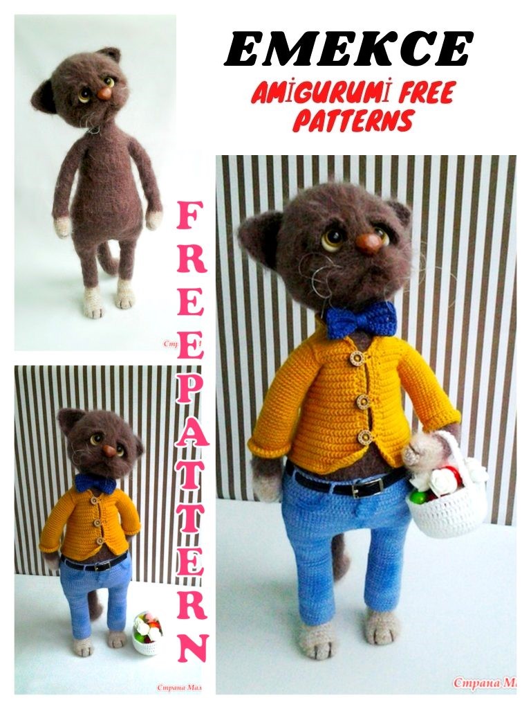 Amigurumi Handsome Cat Free Crochet Pattern
