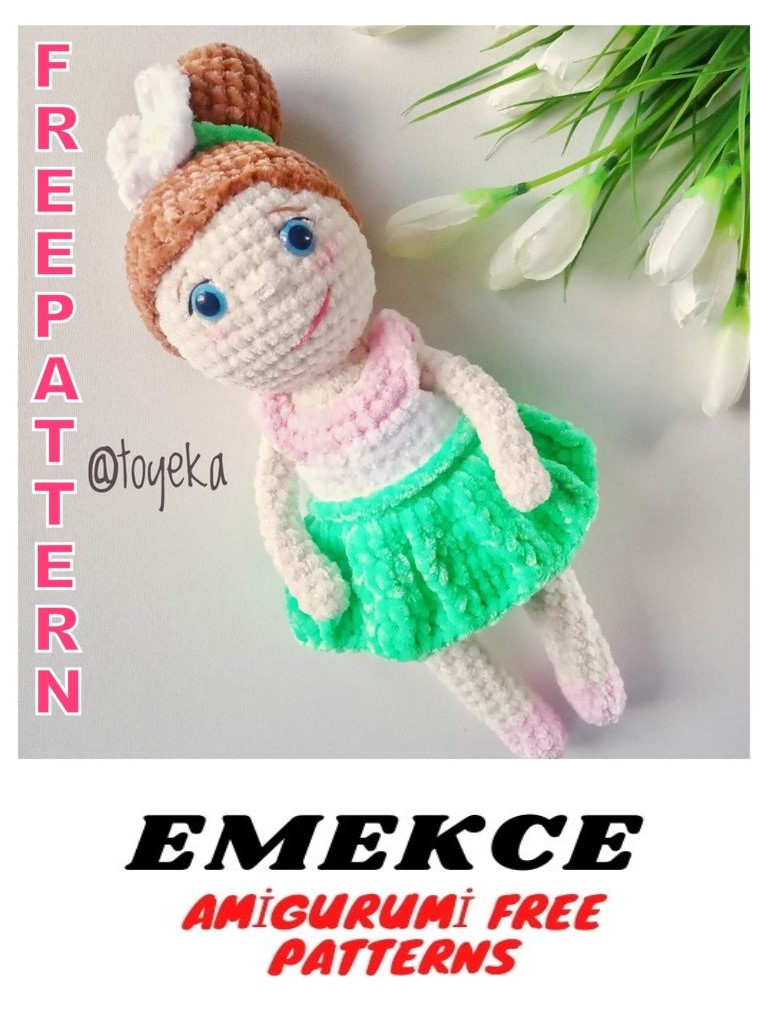 Amigurumi Doll Free Crochet Pattern with Velvet Rope