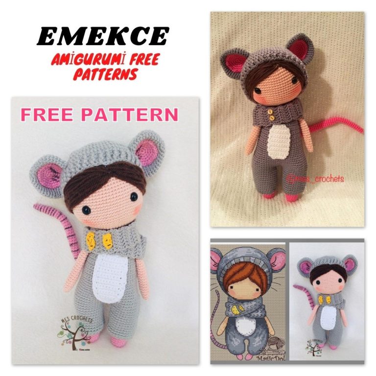 Amigurumi Doll Lily in Mouse Costume Free Crochet Pattern