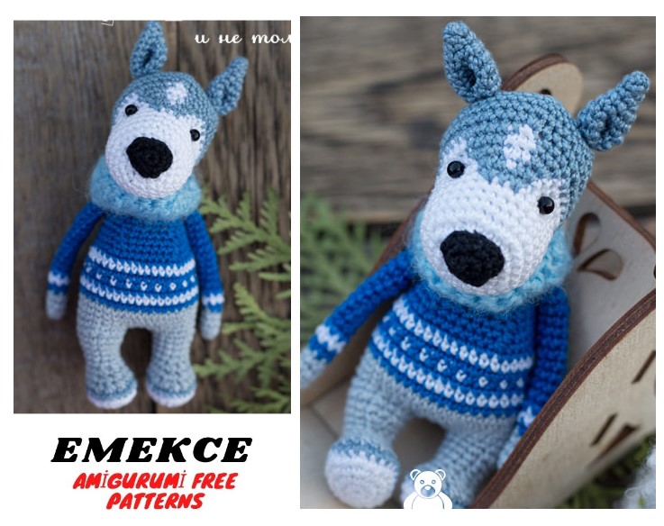 Amigurumi Husky Dog Free Crochet Pattern