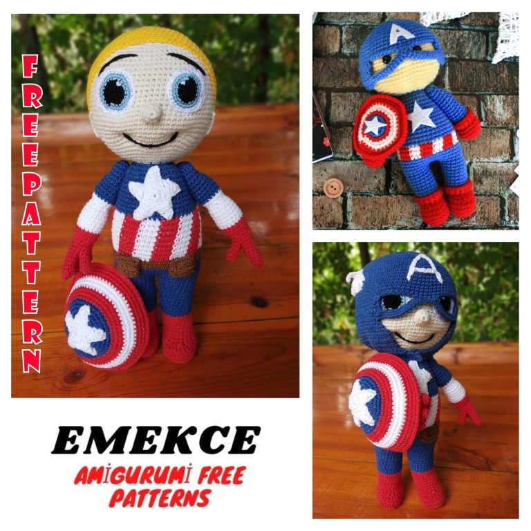 Amigurumi Captain America Free Crochet Pattern