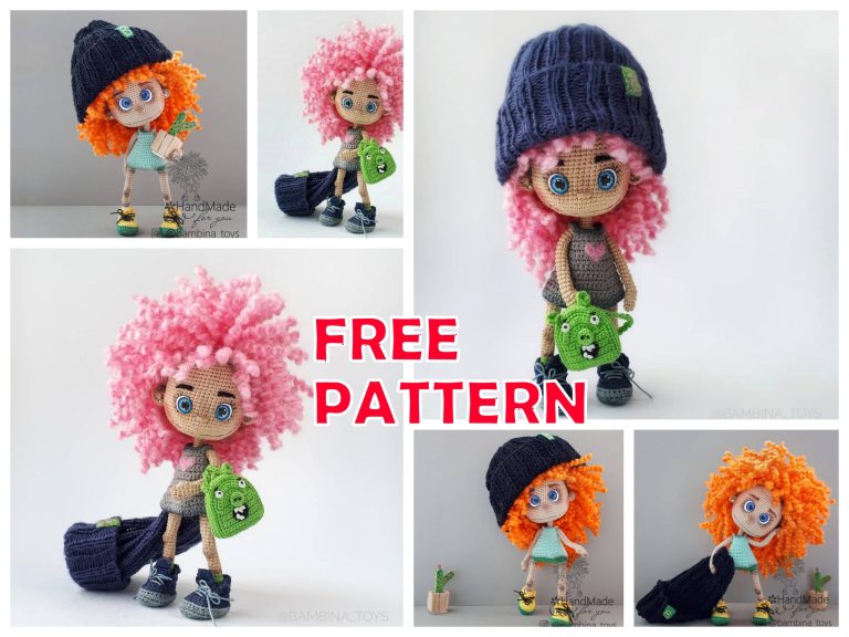 Amigurumi Curly Hair Doll Free Crochet Pattern
