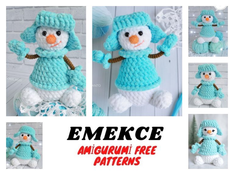 Amigurumi Velvet Cute Snowman Free Crochet Pattern