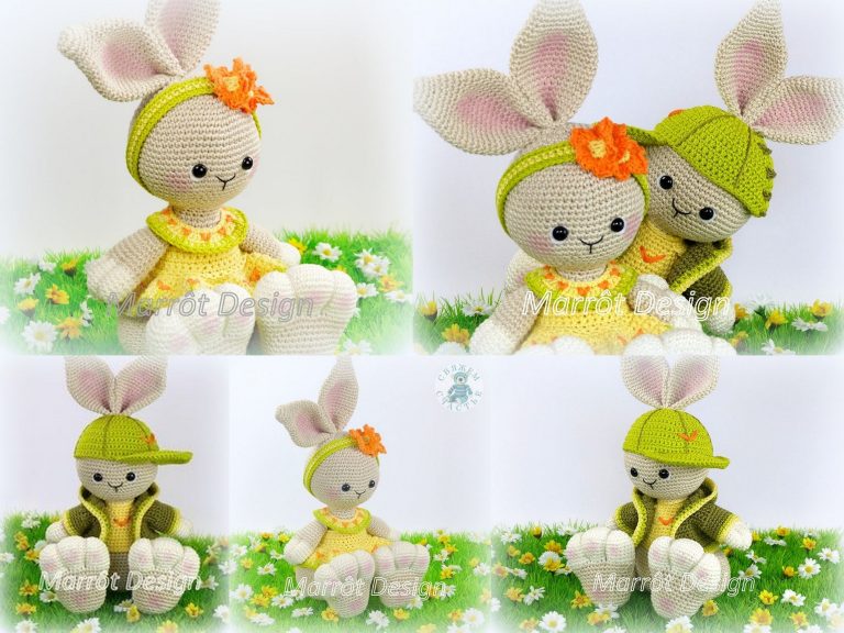 Bunny with Amigurumi Hat Free Crochet Pattern