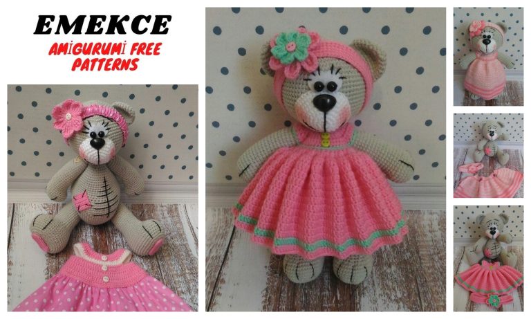 Amigurumi Girl Bear İn Dress Free Crochet Pattern