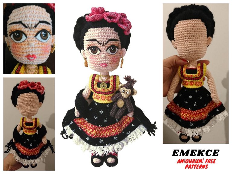 Amigurumi Doll Frida Kahlo Free Crochet Pattern