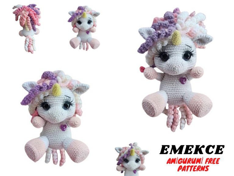 Magical Cute Unicorn Amigurumi Free Pattern with Hat: Crochet Whimsy for Every Stitch!