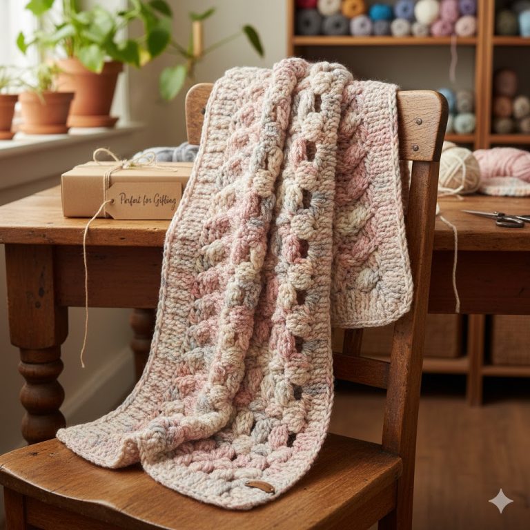 Textured Crochet Scarf: Perfect for Gifting